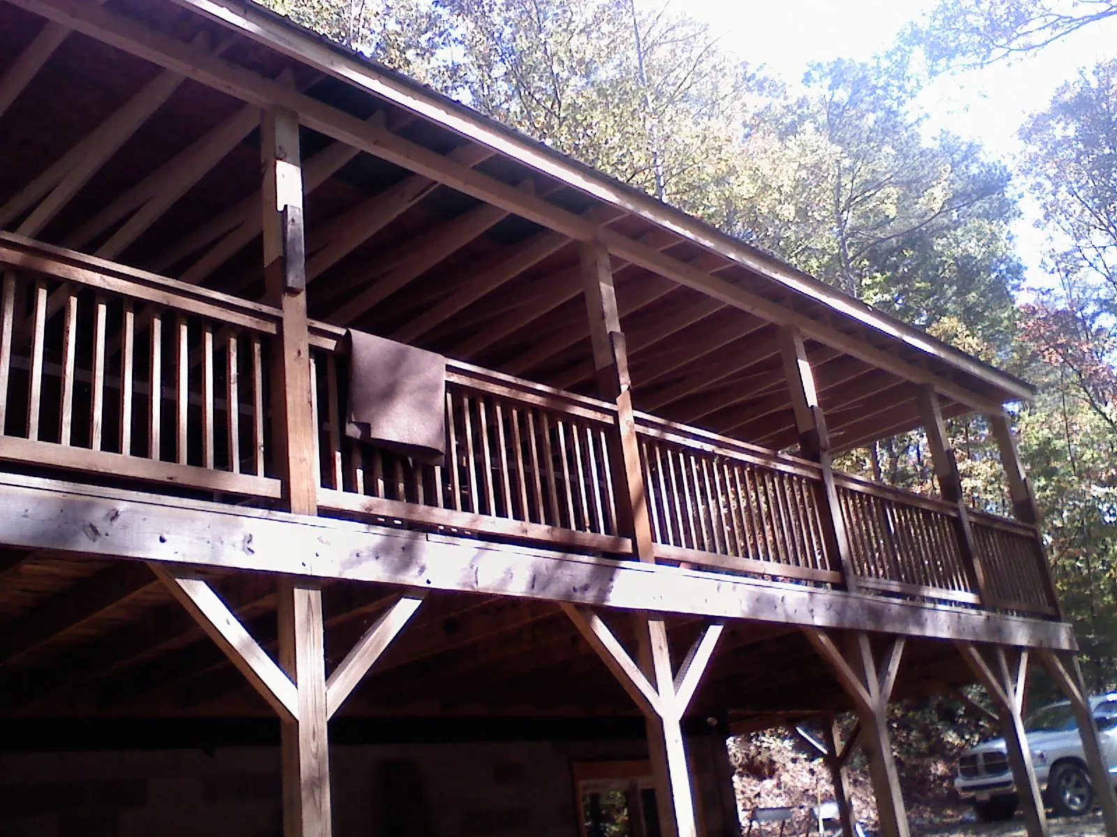 Timber framing under a new elevated porch and deck — Roof Leak Repair in La Push by Roofing Brothers